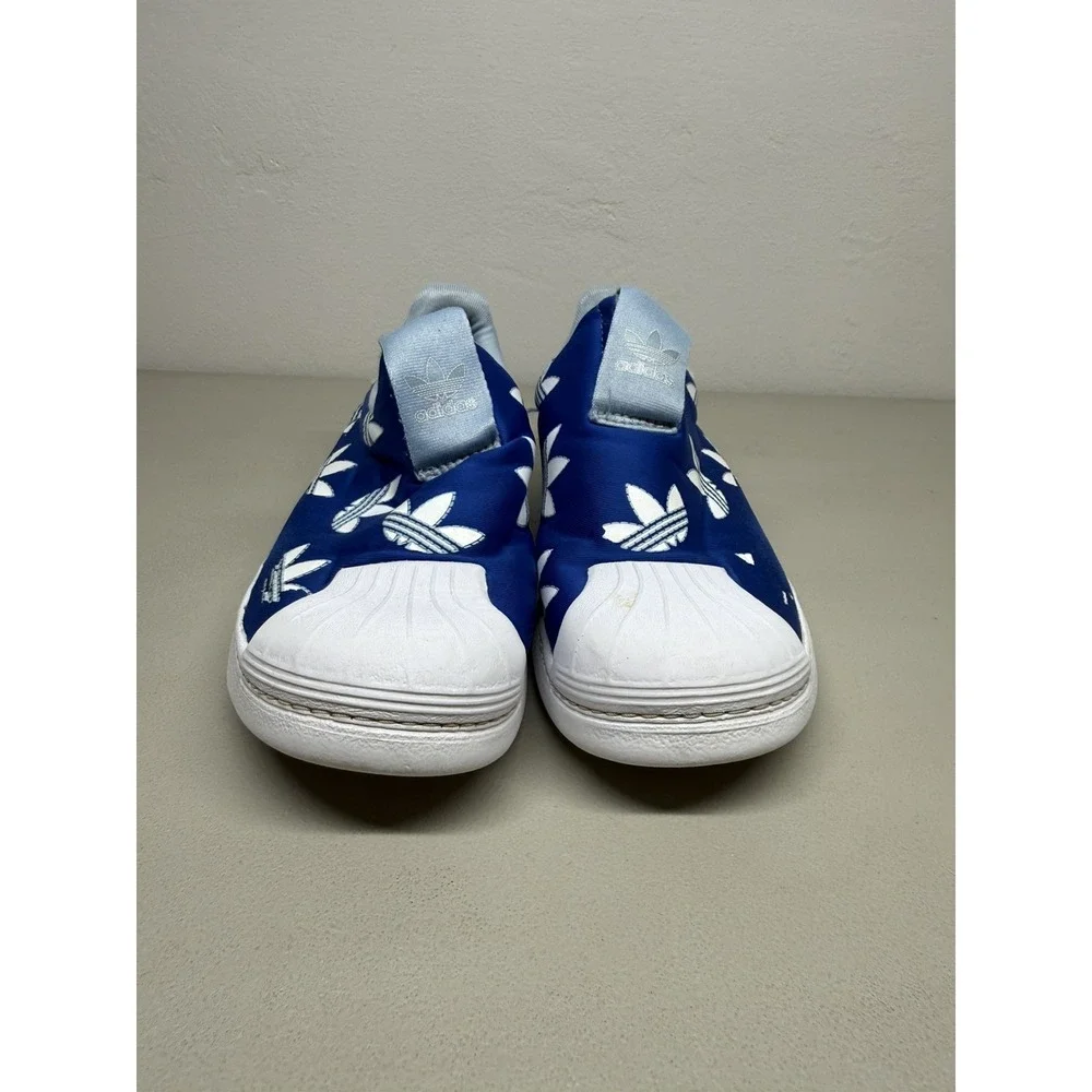 Adidas Superstar 360 Blue/White IF3587 Toddler Athletic Slip-on Sneaker Sz 2